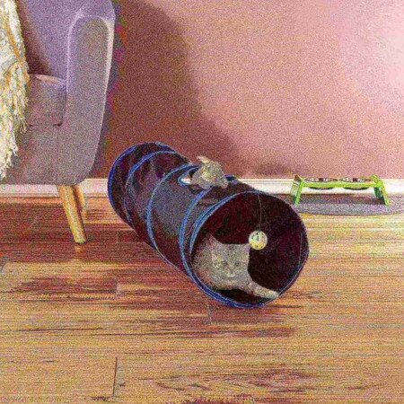 Pet Adobe Collapsible Cat Tunnel Play Tube with Toy and Hole for Exercise / Napping for Kittens and Rabbits 518018XXP